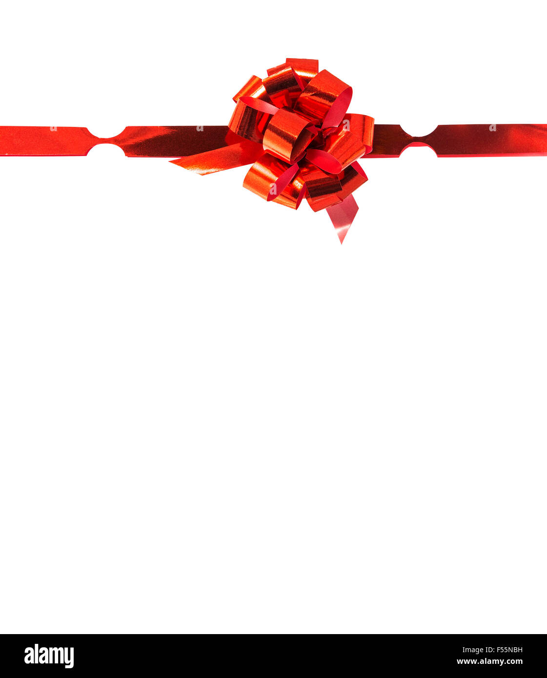 Red gift ribbon bow isolated on white Banque D'Images