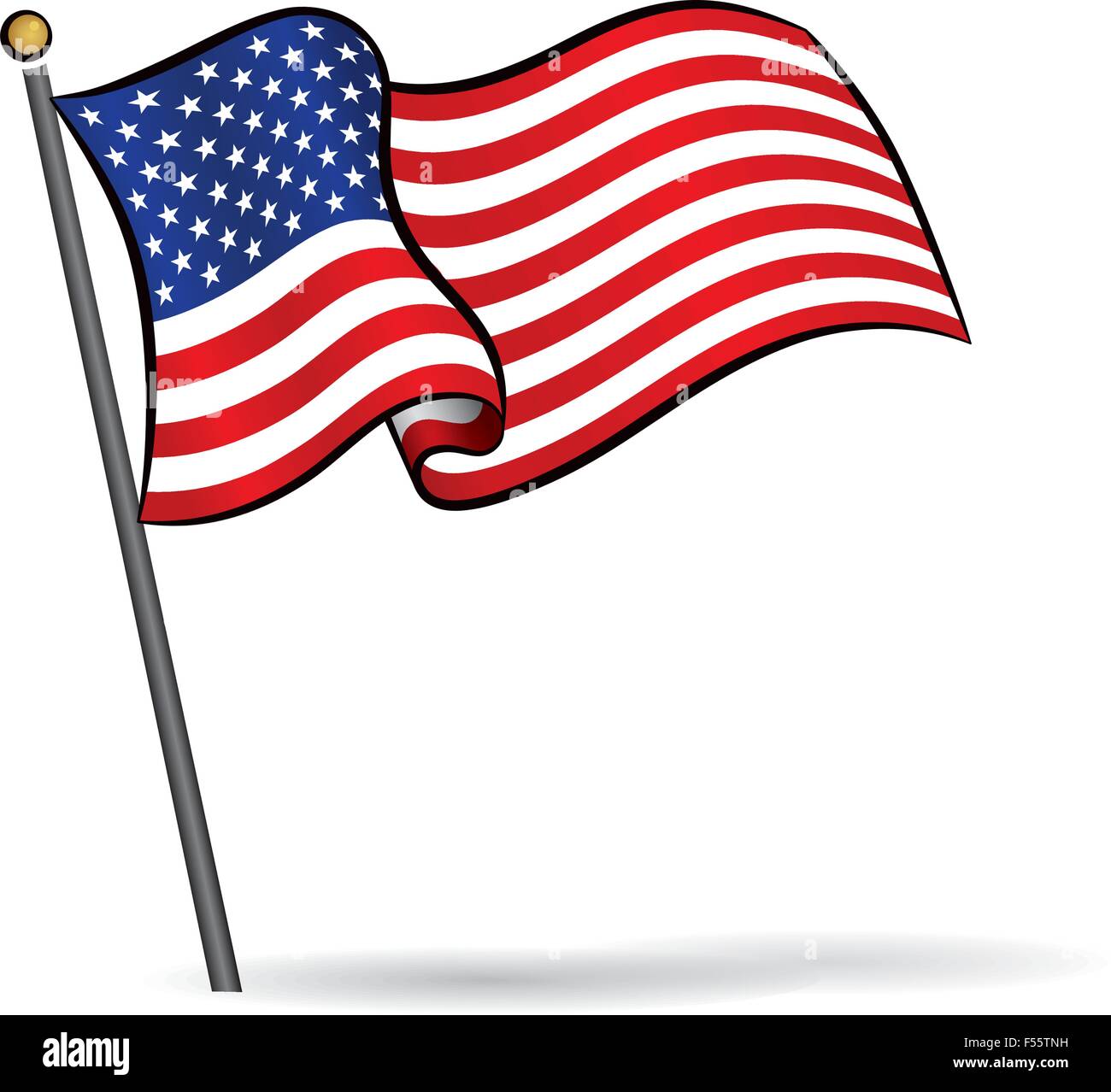 USA drapeaux dans le vent, Vector Illustration Illustration de Vecteur