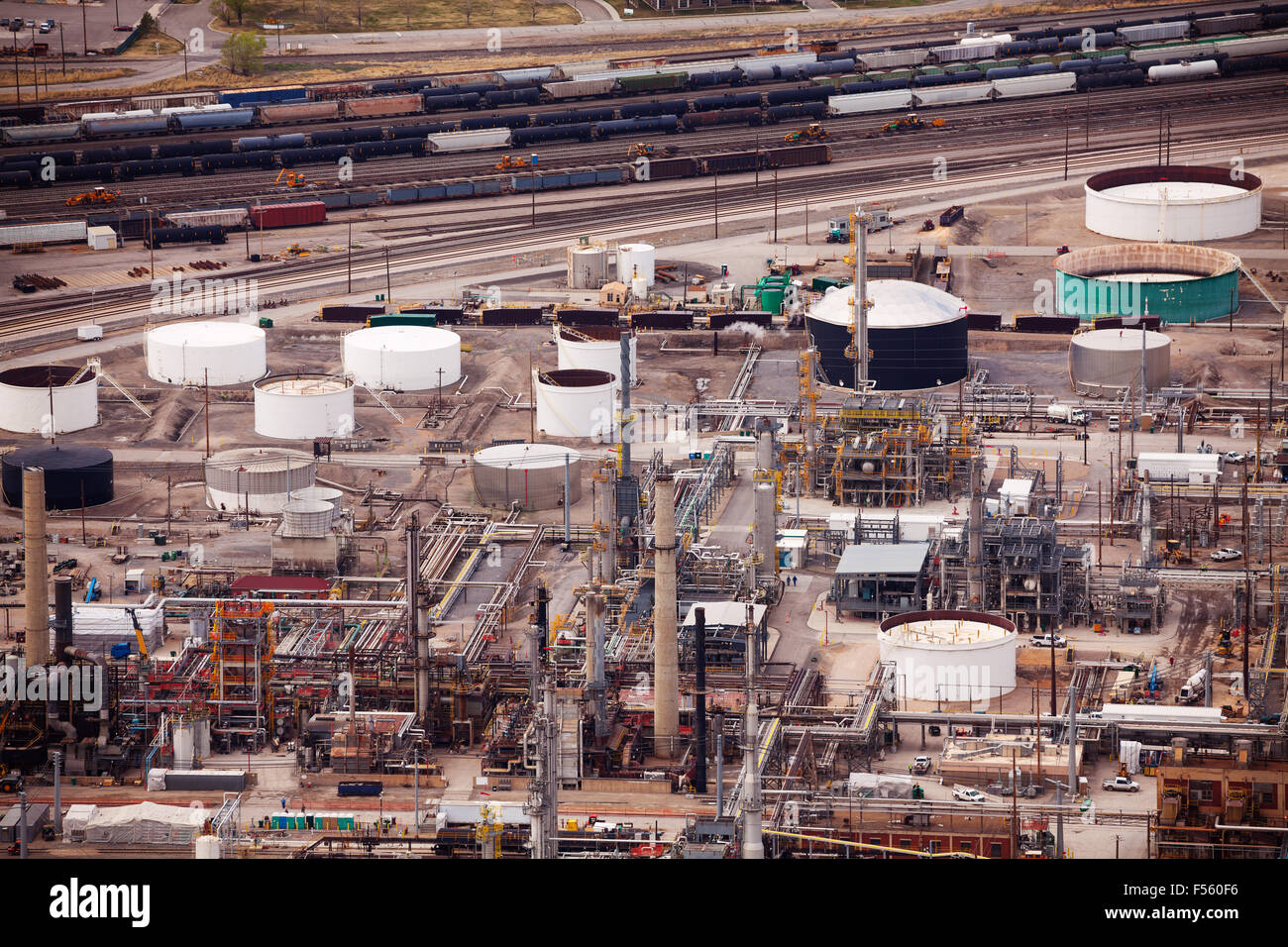 Salt Lake City les raffineries de pétrole pendant la journée, USA Banque D'Images