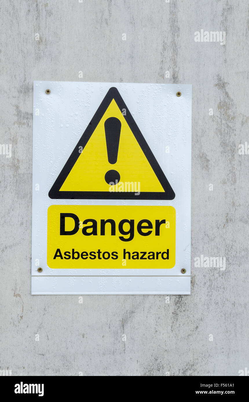 Danger Danger amiante signe, England UK. Banque D'Images