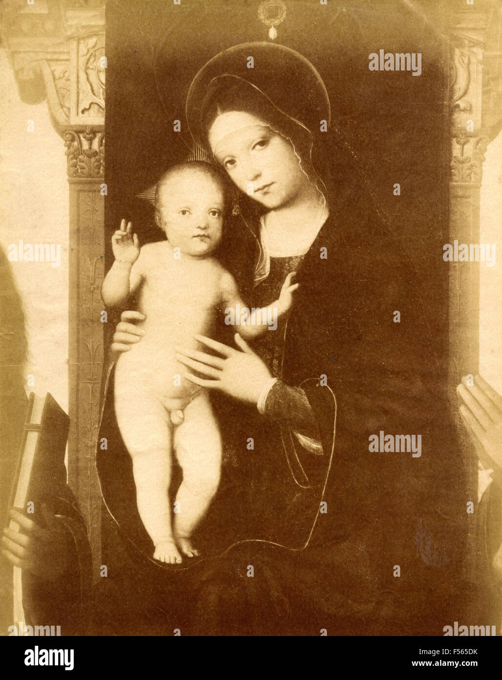 Galerie photo de Bologne : La Vierge et l'enfant, par Francesco Raibolini Banque D'Images