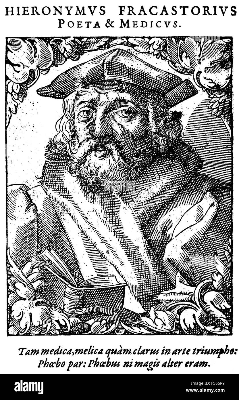 GIROLAMO FRASCATORO (c1476-1553) médecin et érudit italien dans une gravure de 1589 Banque D'Images