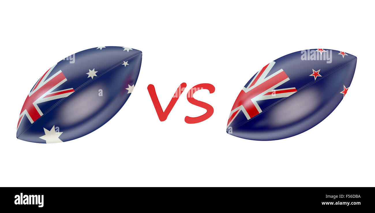La Nouvelle-Zélande contre l'Australie Coupe du Monde de Rugby 2015 final concept Banque D'Images