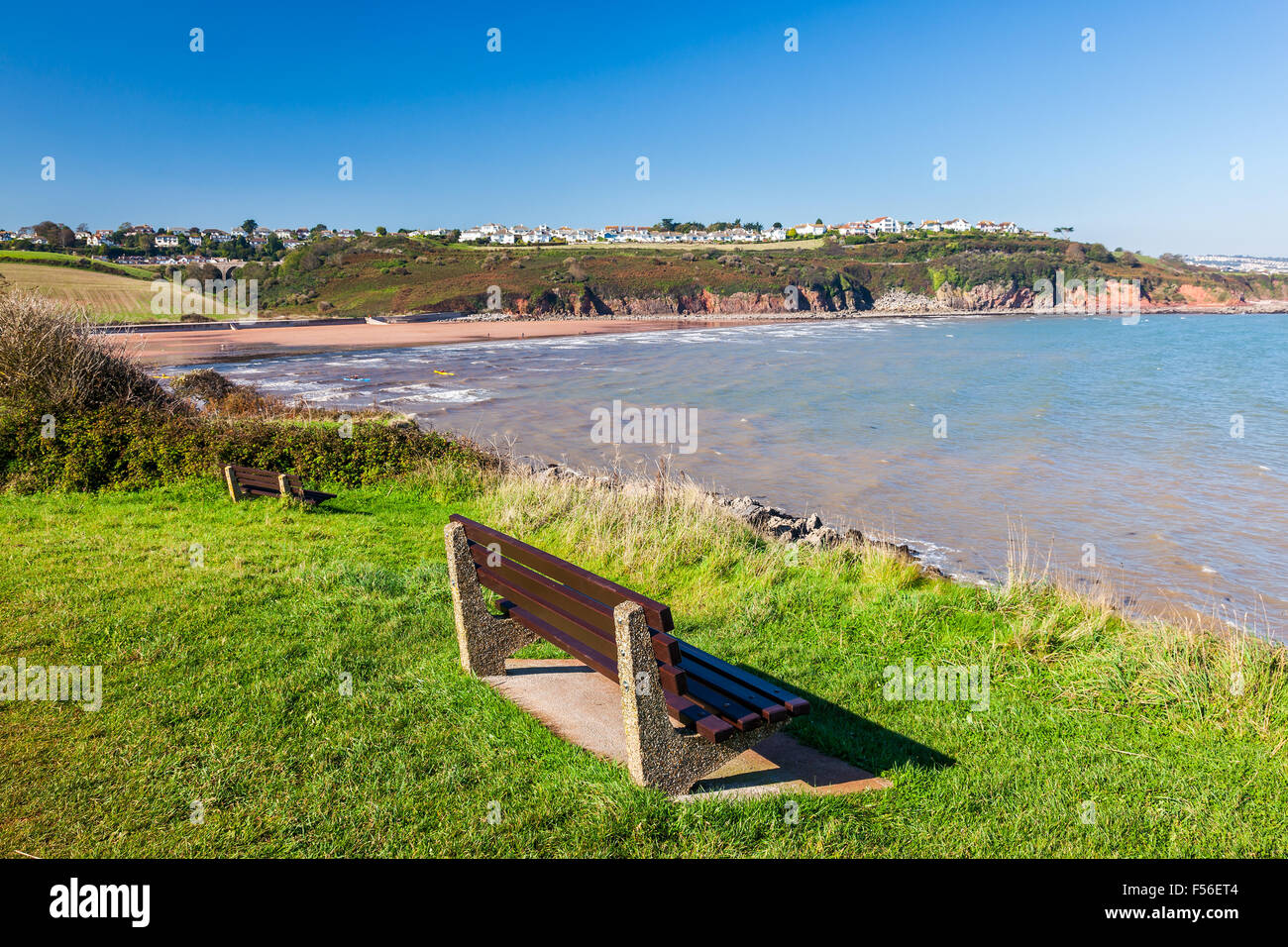 Donnant sur la plage Devon Broadsands Torbay Angleterre Angleterre Europe Banque D'Images