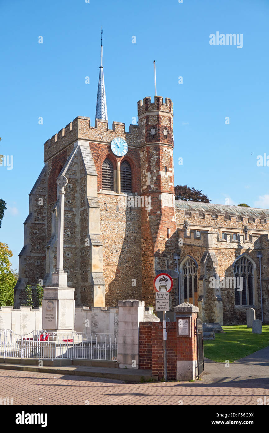 L'église St Mary à Hitchin, Hertfordshire, Angleterre Royaume-Uni UK Banque D'Images