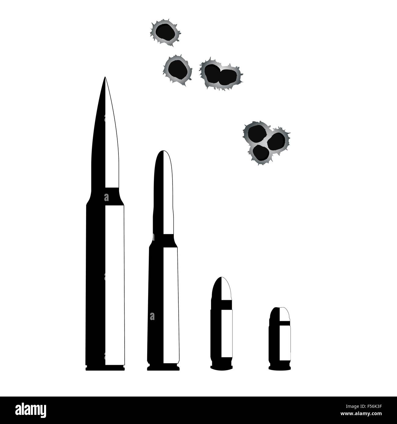 Bullet. Armes nucléaires isolé sur fond blanc. Vector Illustratio Illustration de Vecteur