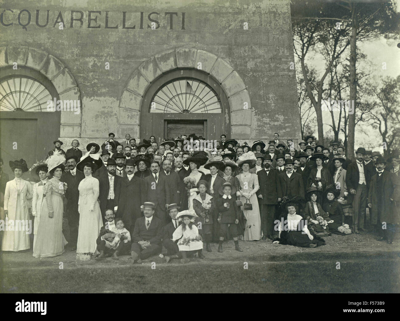 Romain aquarellistes Congrès Villa Borghese, Rome, Italie Banque D'Images