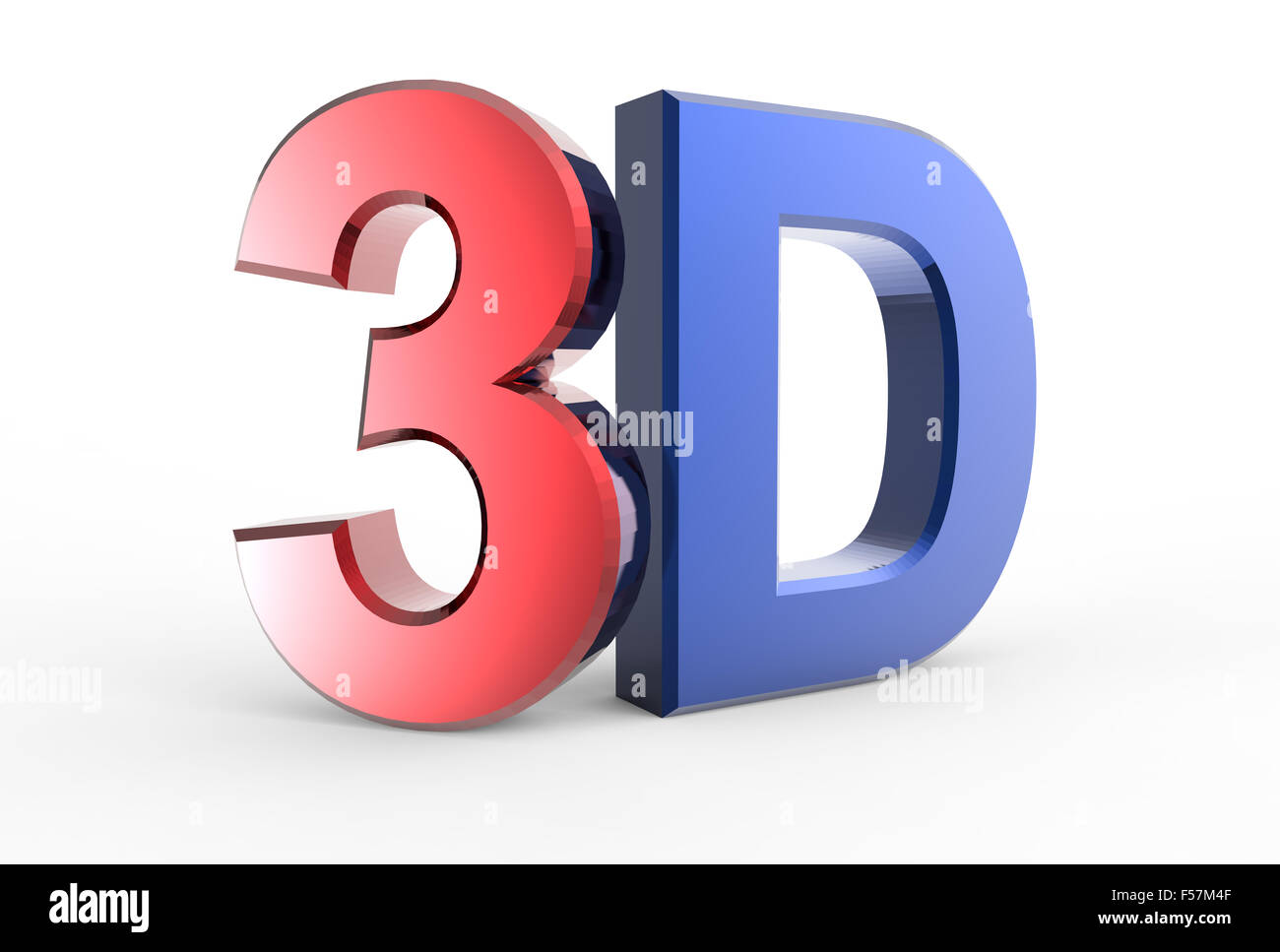 Logo 3D isolé sur fond blanc avec effet de réflexion Banque D'Images