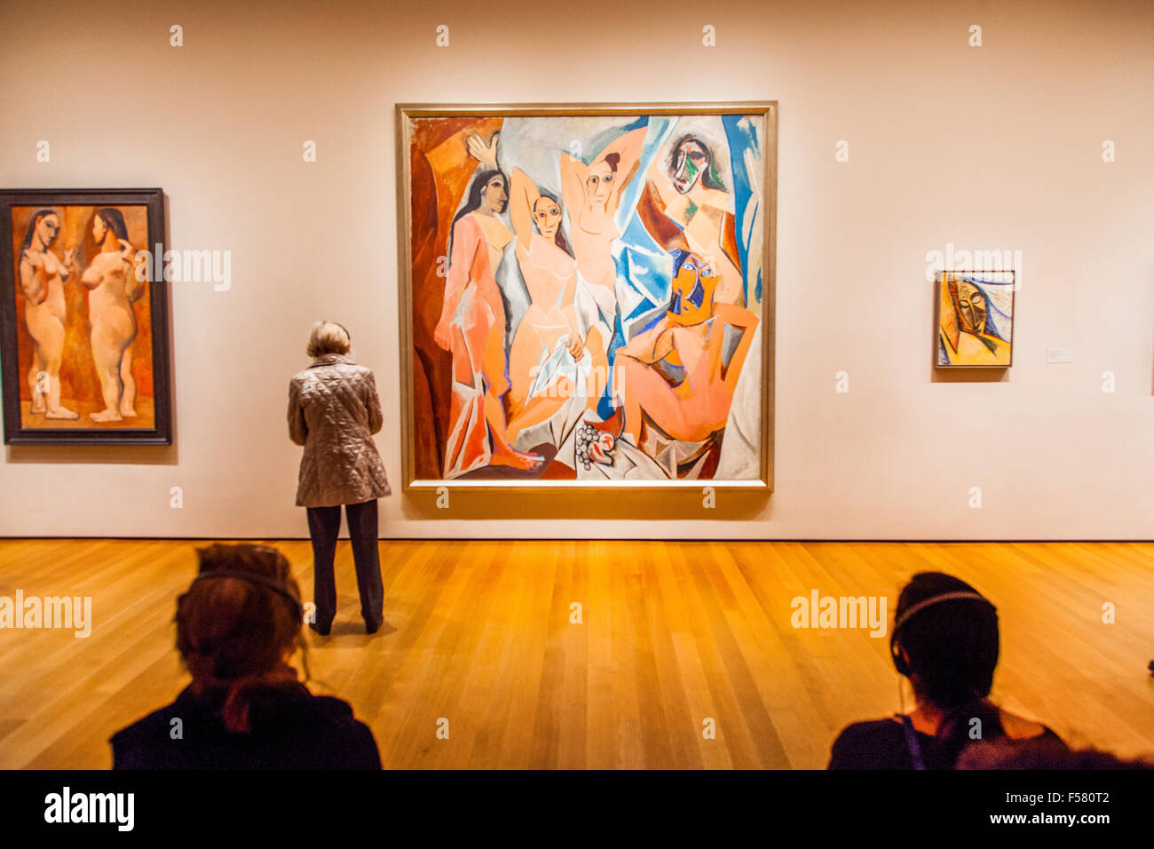 Pablo Picasso peinture 'Les Demoiselles d'Avignon' au Musée d'Art Moderne MoMa New York, l'Amérique. Banque D'Images