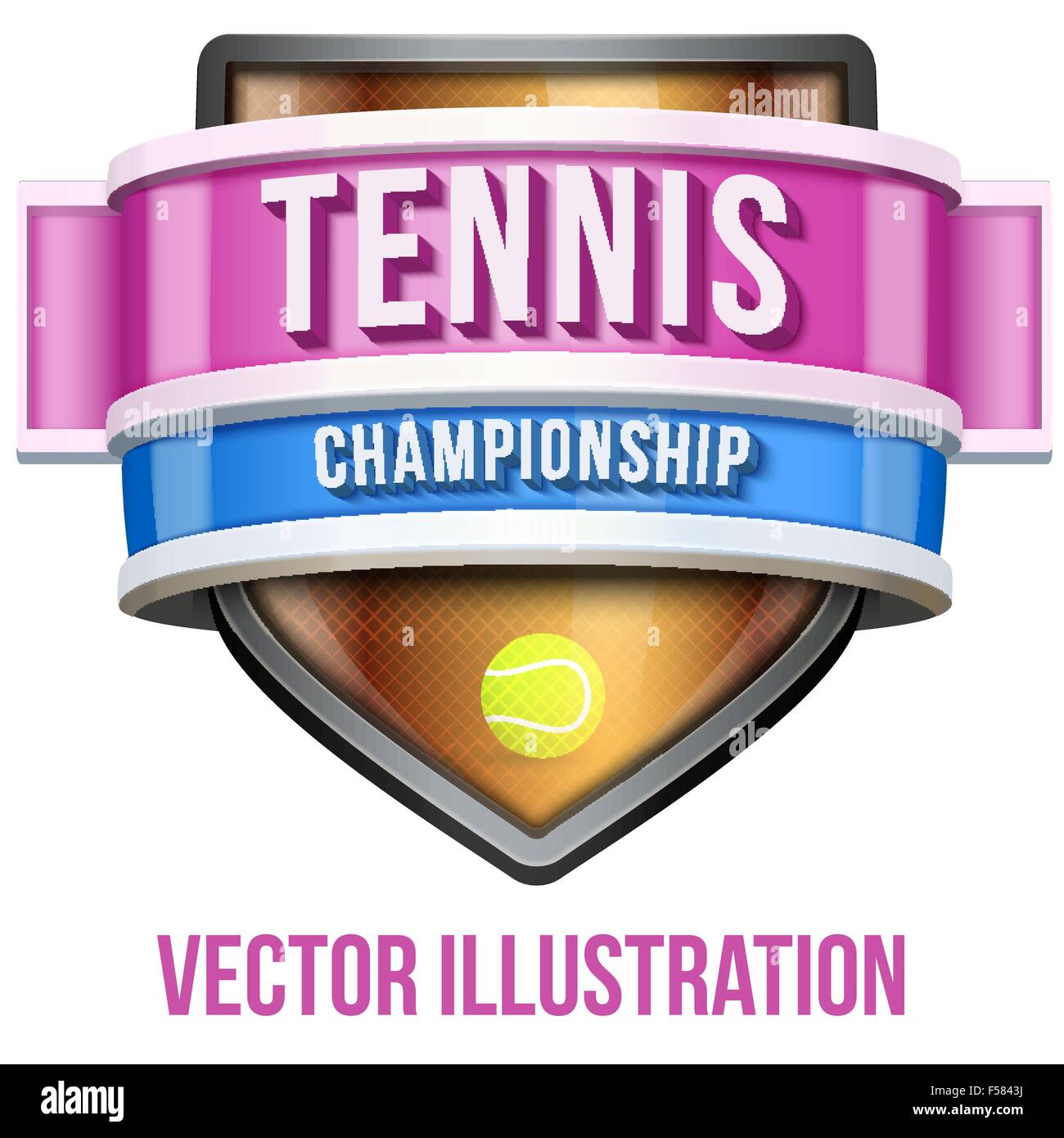Étiquette pour sport tennis compétition. Design premium brillant. Vector Illustration. Illustration de Vecteur