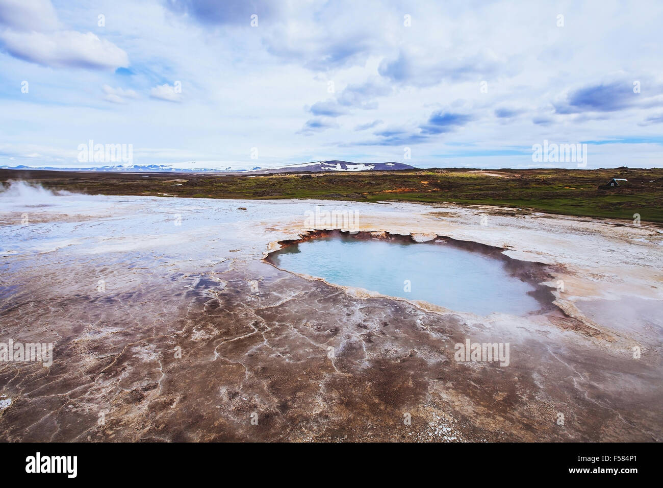 Paysage d'Islande zone géothermique, Hveravellir Banque D'Images
