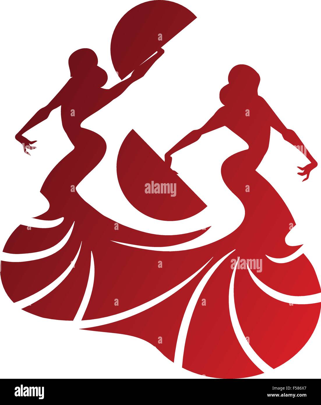 La danseuse de flamenco posent spectaculaire Illustration de Vecteur