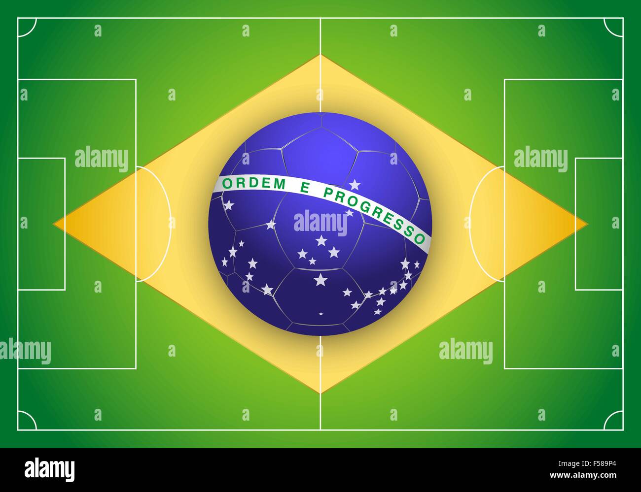 Drapeau brésilien et championnat de football Illustration de Vecteur