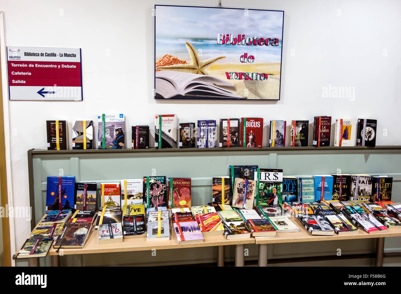 Tolède Espagne,Europe,Espagnol,hispanique Biblioteca de Castilla-la Mancha,bibliothèque,intérieur,sélection de lecture d'été,livres,Spain150702110 Banque D'Images