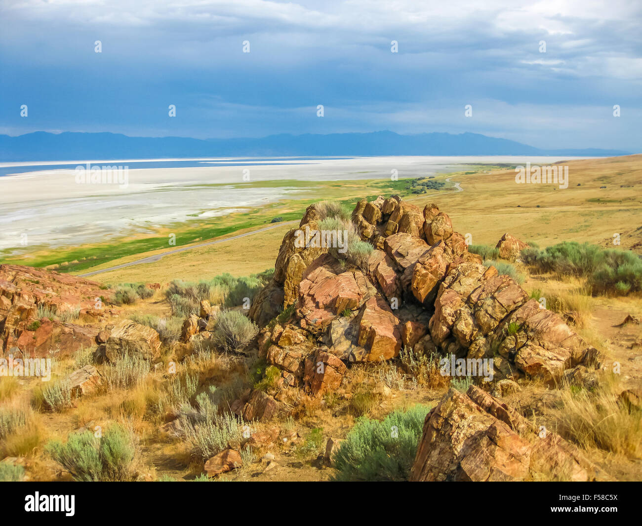 L'Utah Antelope Island Banque D'Images