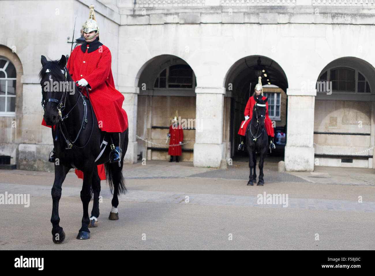 Horse Guards la préparation pour l'exécution de Whitehall London Banque D'Images