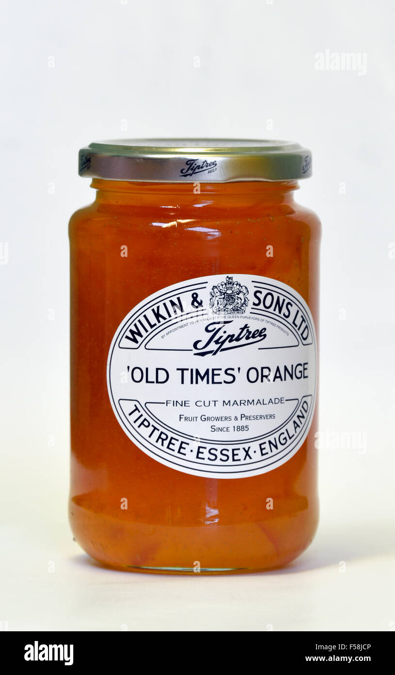 Pot de Wilkin and Sons Limited Tiptree 'bon vieux temps' Coupe fine Orange marmelade. Banque D'Images