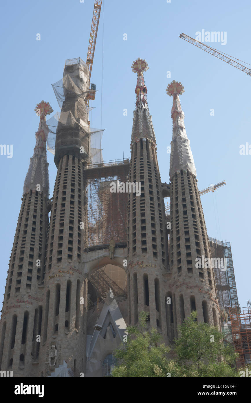 Vue de la Sagrada Família, Barcelone, Espagne. Banque D'Images