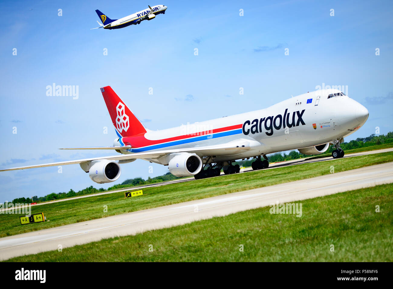 Cargolux 747-8 à Londres Stansted Airport UK Banque D'Images