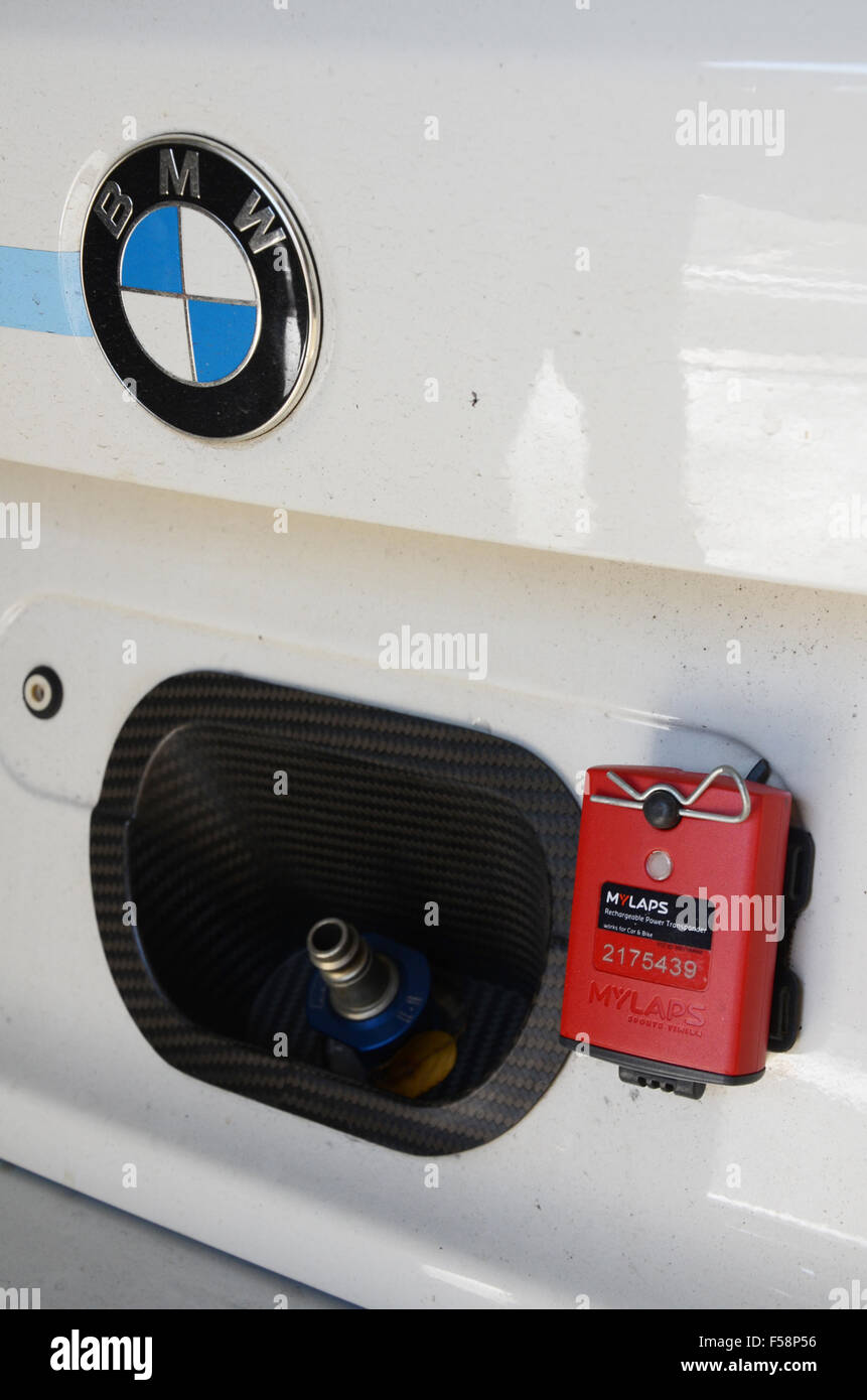 Pour l'enregistrement des temps au tour de transpondeur et de prise d'air sur BMW M235i à Zolder, Belgique circuit de course Banque D'Images