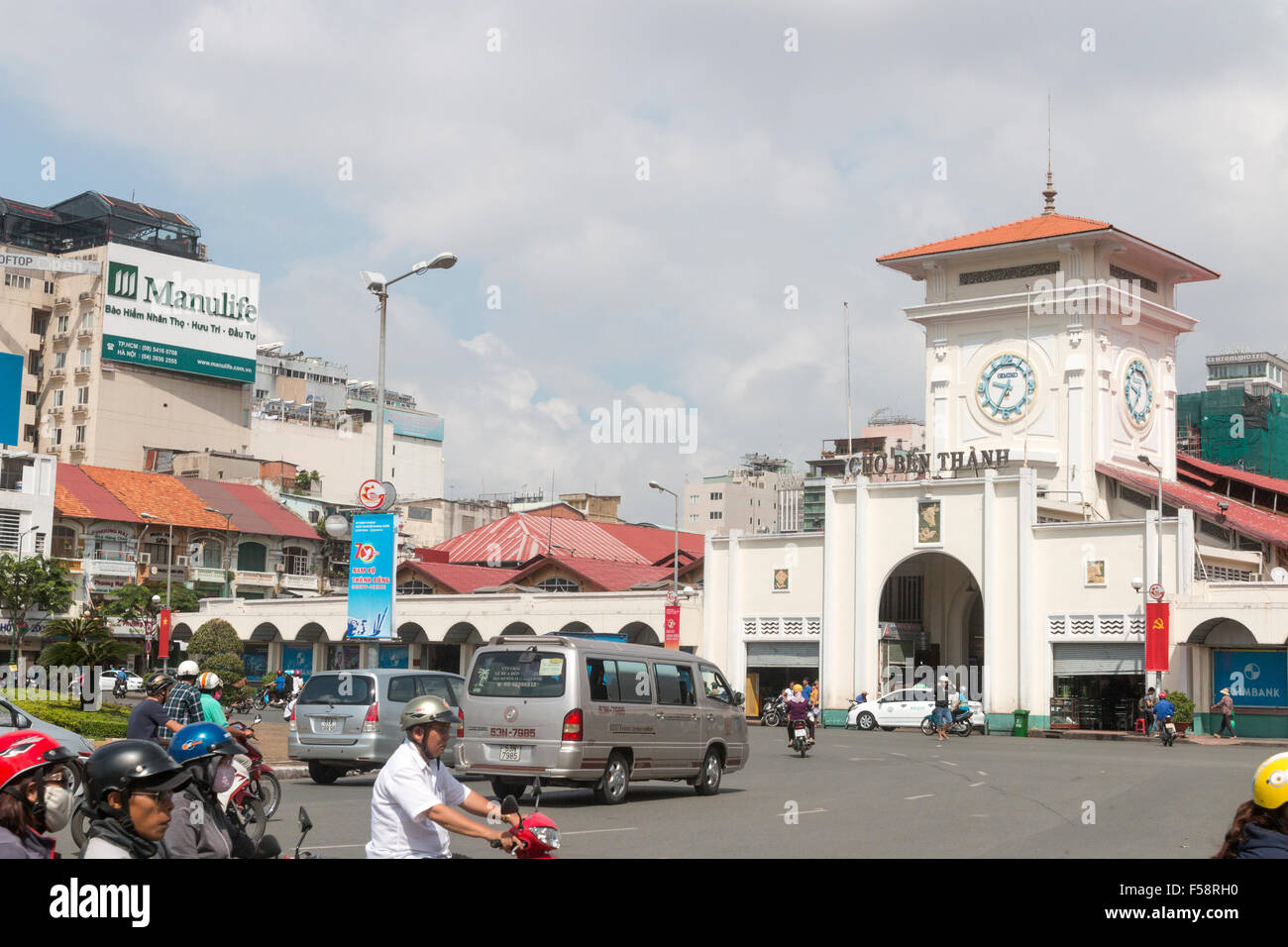 Marché de Ben Thanh (Vietnamien : Chợ Bến Thành) un grand marché dans le centre de Ho Chi Minh Ville, dans le District 1, Vietnam Banque D'Images