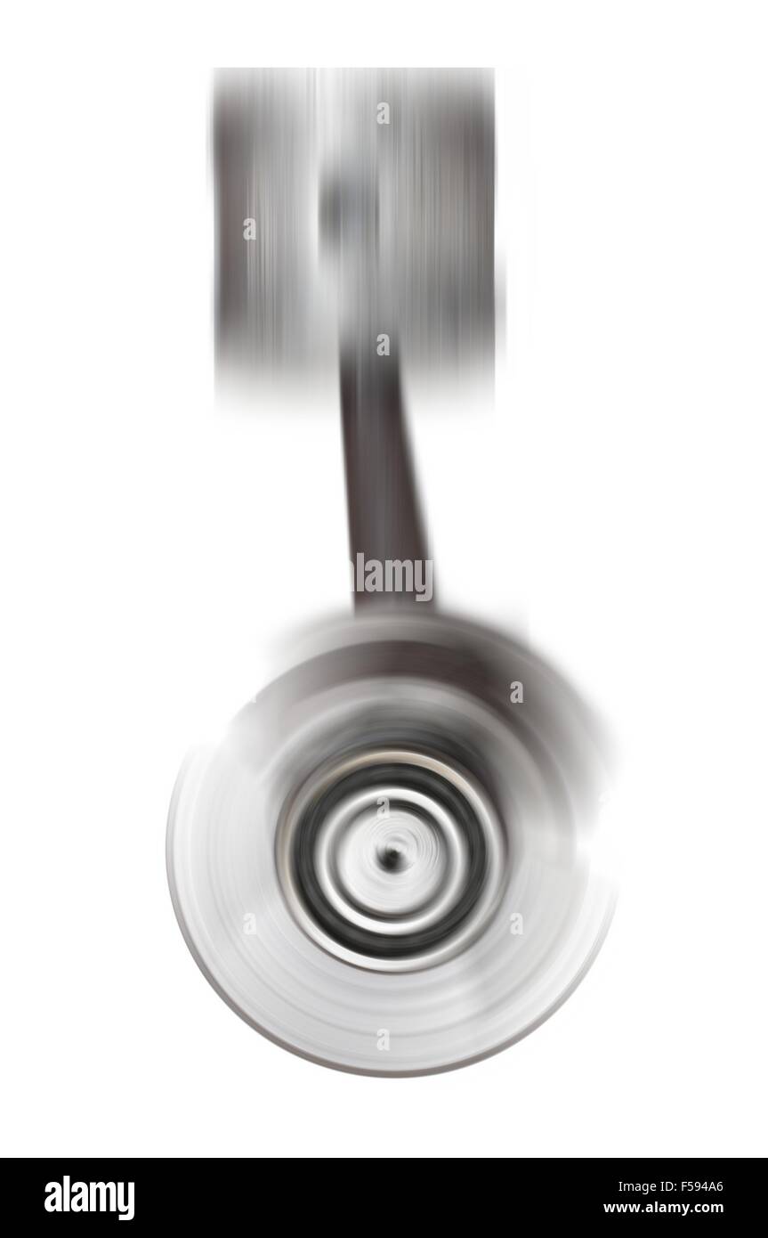 Piston et bielle sur fond blanc Banque D'Images