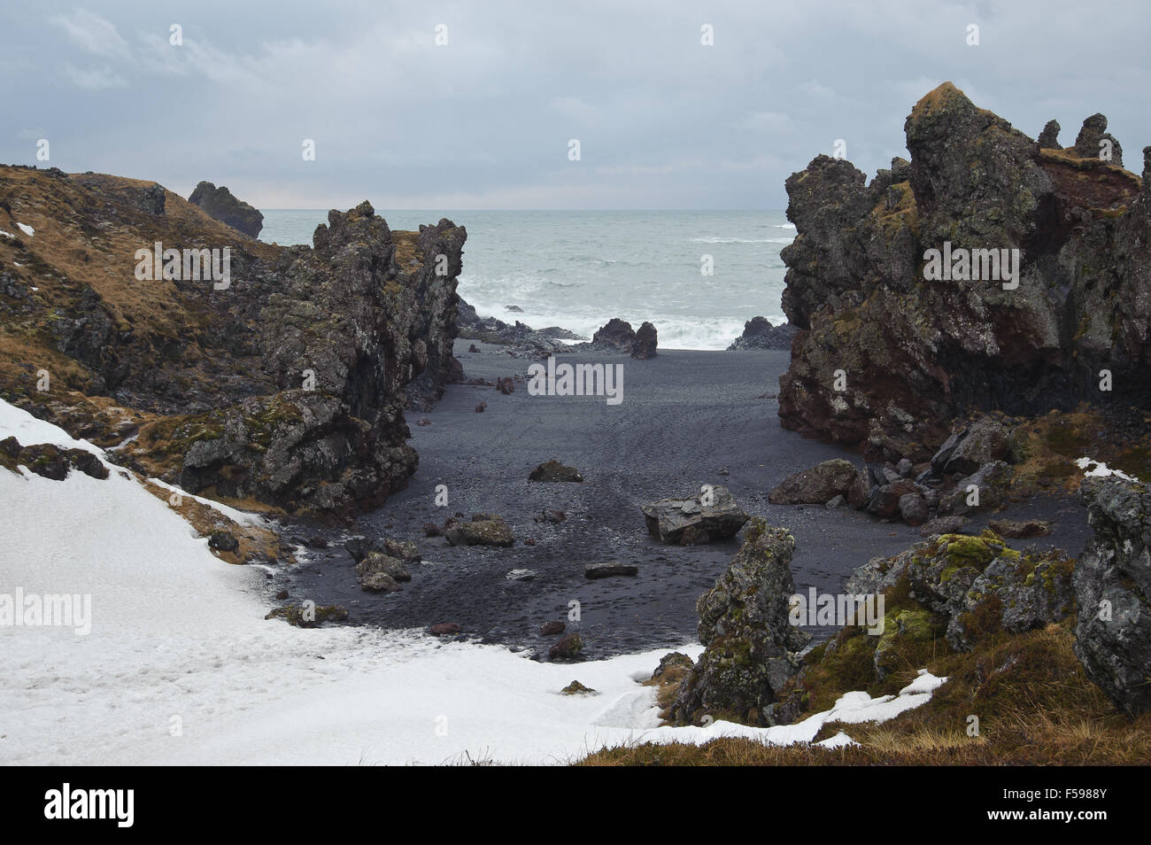 Plage de Djúpalónssandur, en Islande Banque D'Images