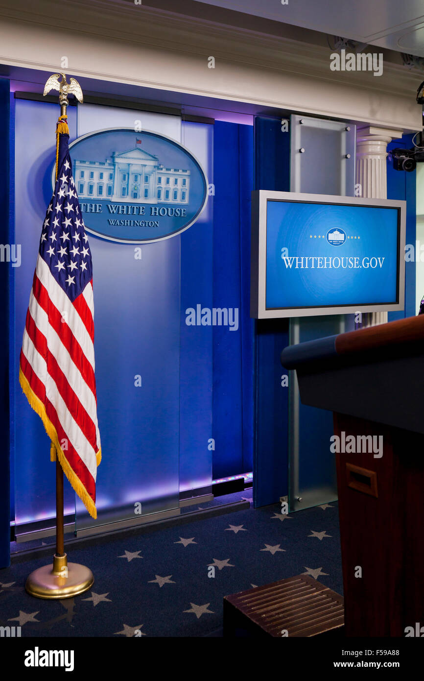 White House Press Briefing Room - Washington, DC États-Unis Banque D'Images