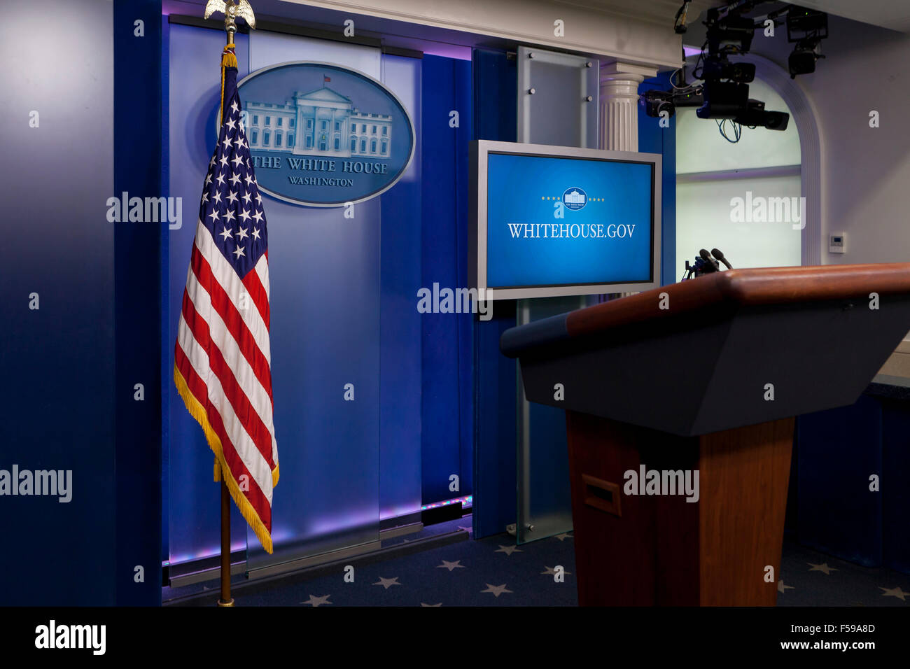 White House Press Briefing Room - Washington, DC États-Unis Banque D'Images