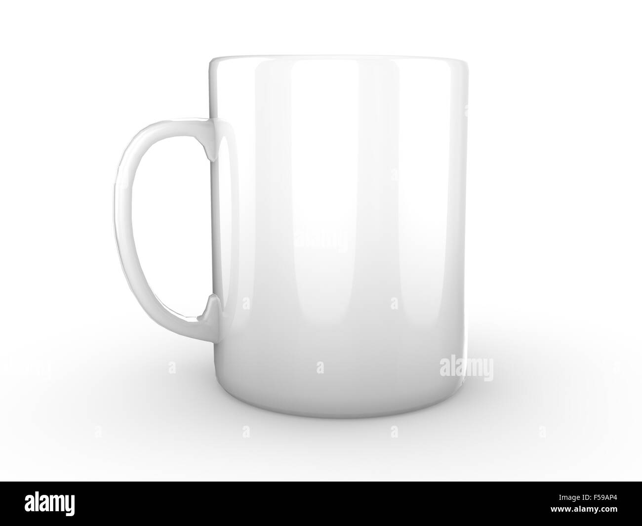 Tasse à café blanc avec aucune conception logo ou isolé sur un fond blanc prêt pour maquettes, logos ou marques Banque D'Images