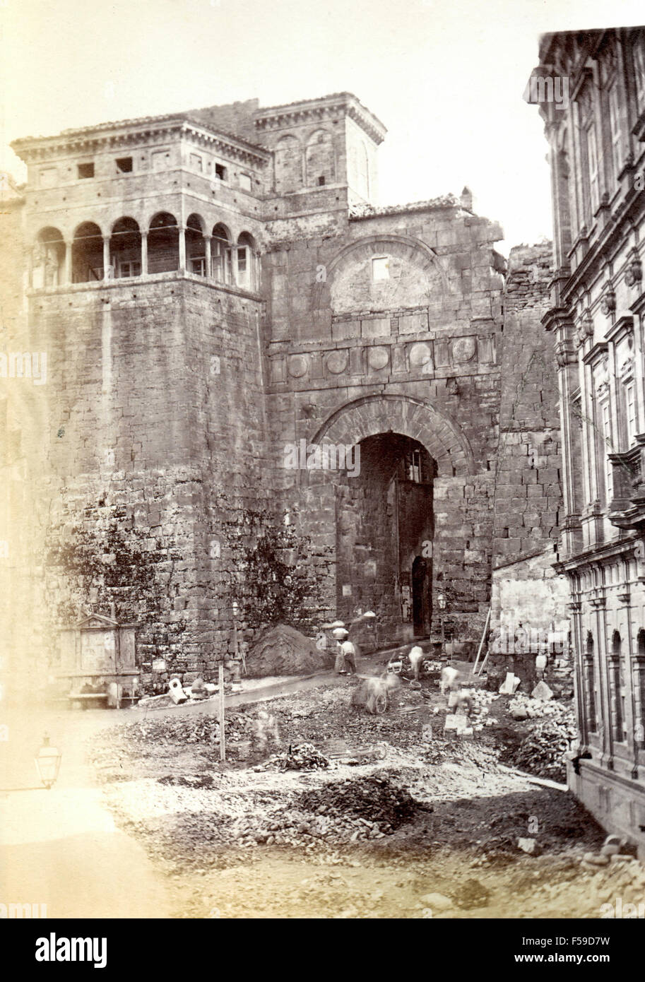 Porta Romana, Pérouse, Italie Banque D'Images