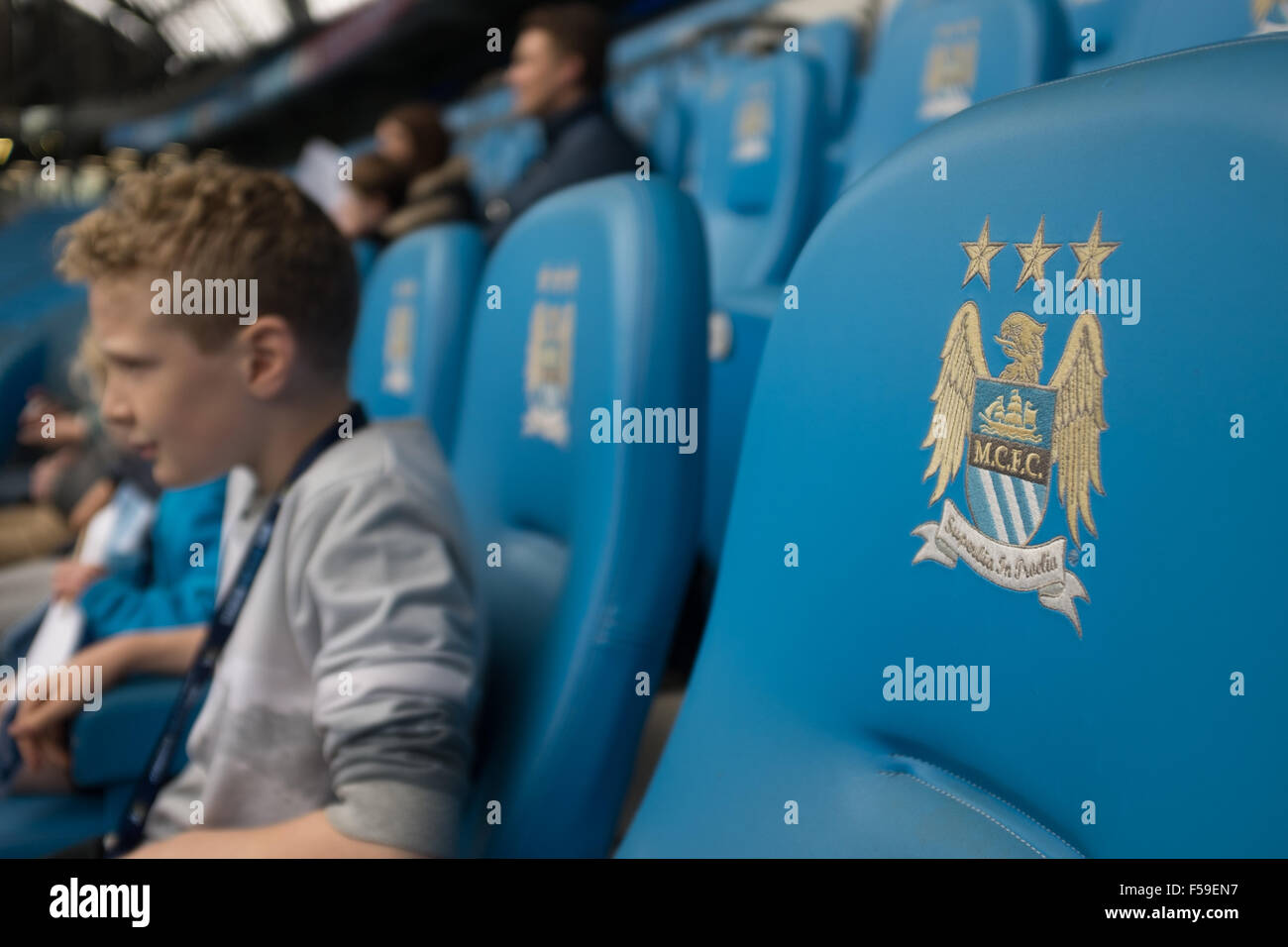 Tour d'Etihad Stadium, domicile du Manchester City Football club Banque D'Images