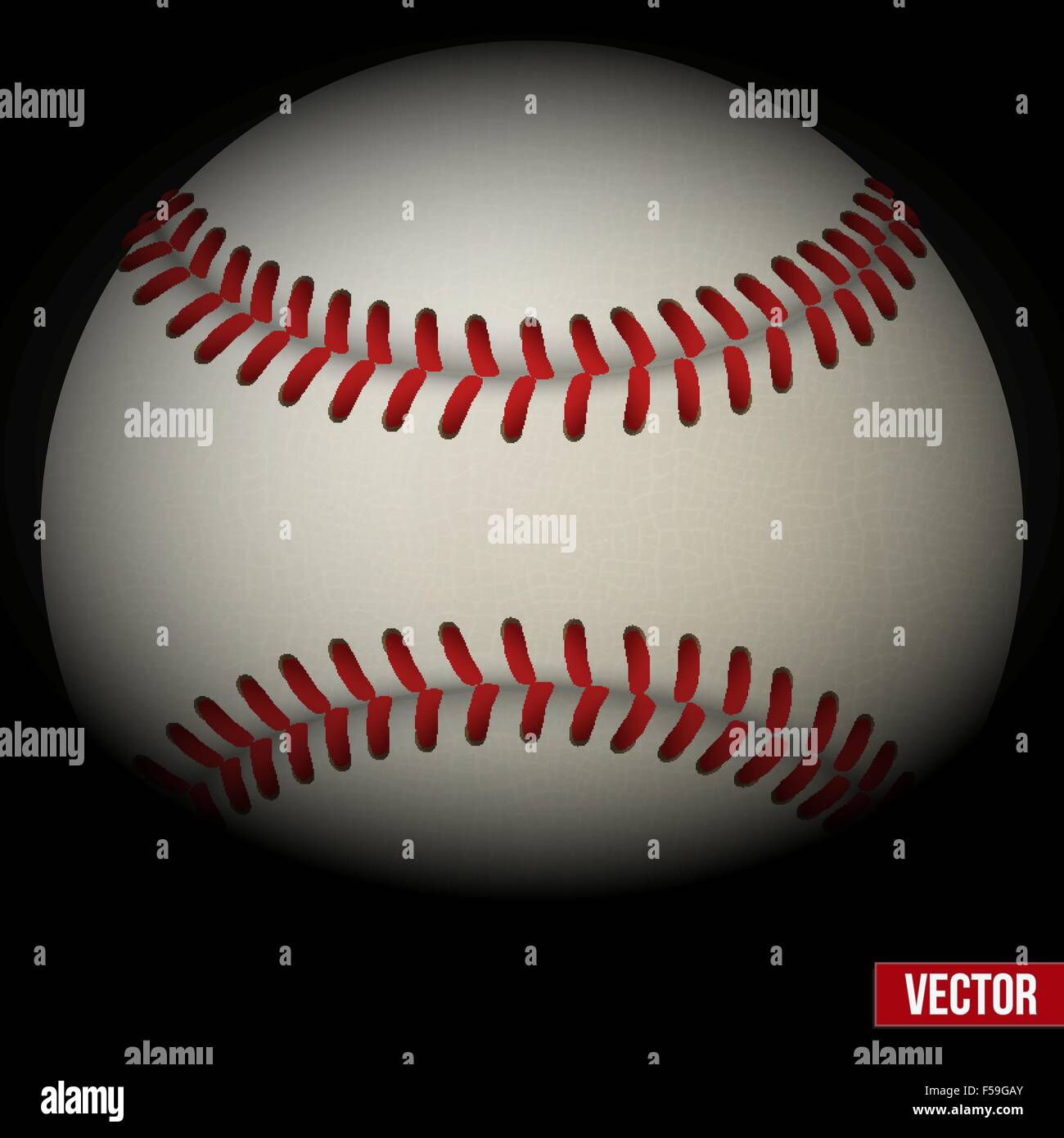 Arrière-plan de baseball balle en cuir. Divers côtés. Vecteur. Illustration de Vecteur