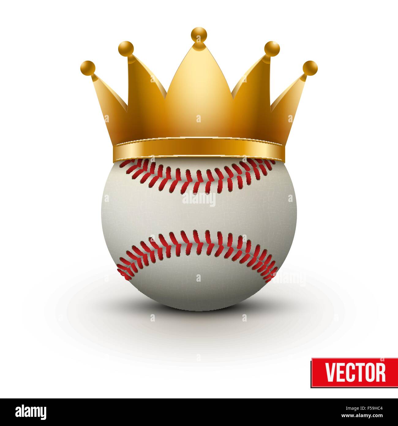 Balle de baseball avec couronne royale Illustration de Vecteur