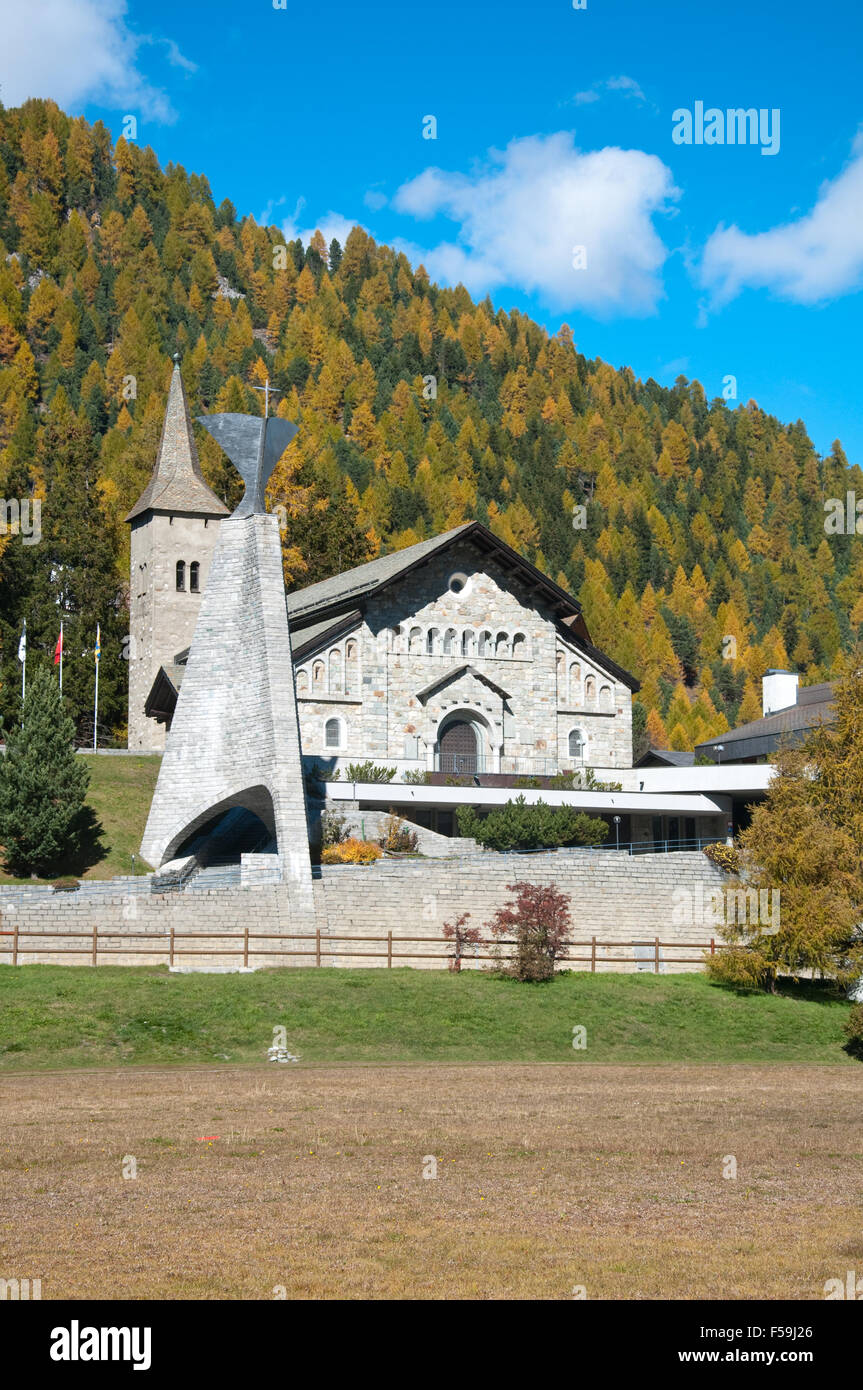 Vue panoramique de l'église de Saint-Moritz, Suisse Banque D'Images