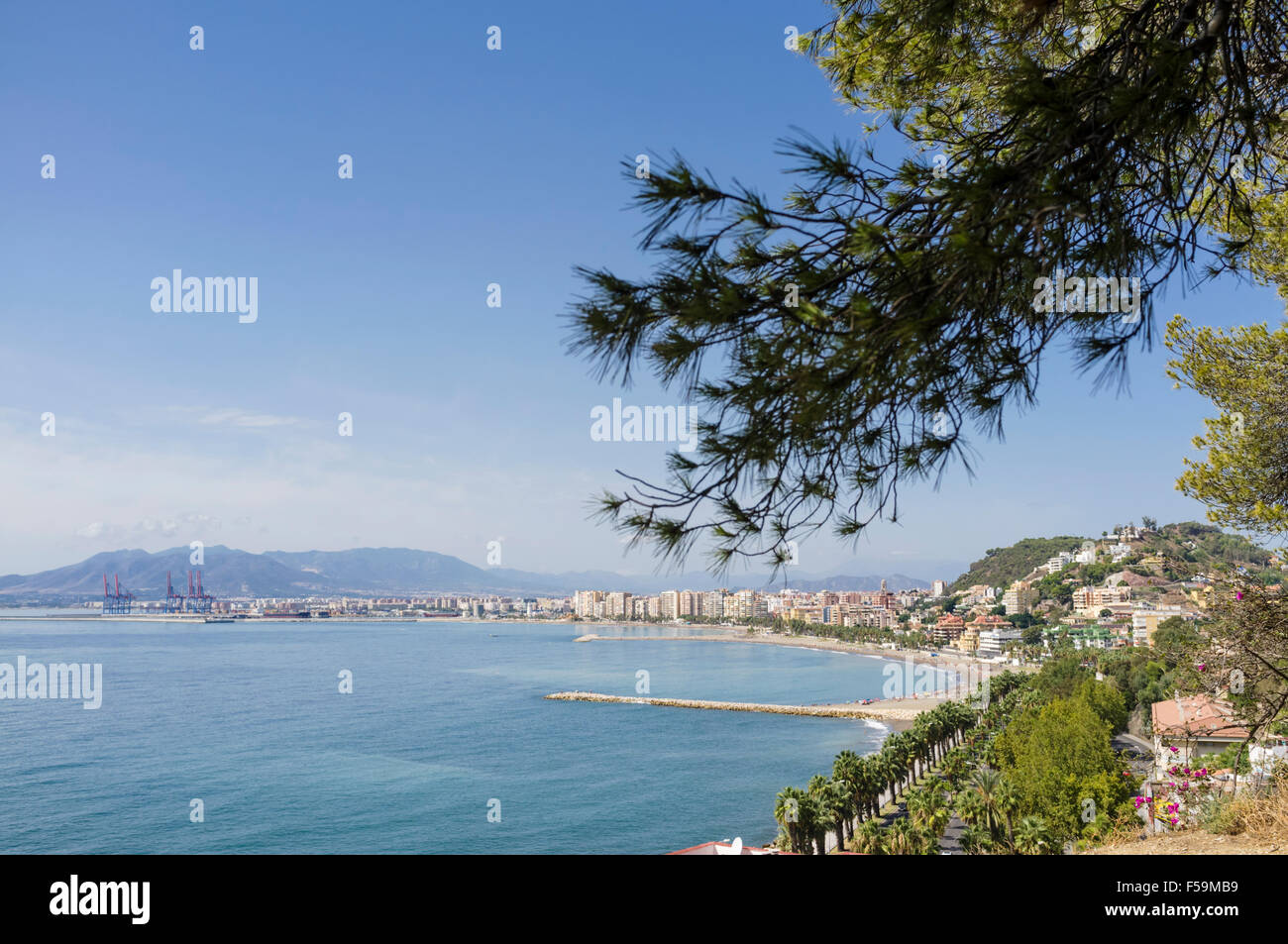 Sommaire des balades à partir de la baie de Malaga El Morlaco Park, l'Andalousie, en Espagne. Banque D'Images