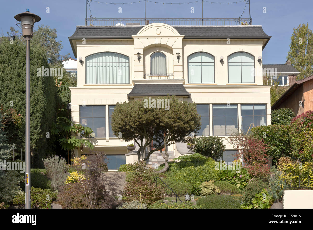 Maison familiale dans le quartier de Queen's Ann Seattle WA. Banque D'Images