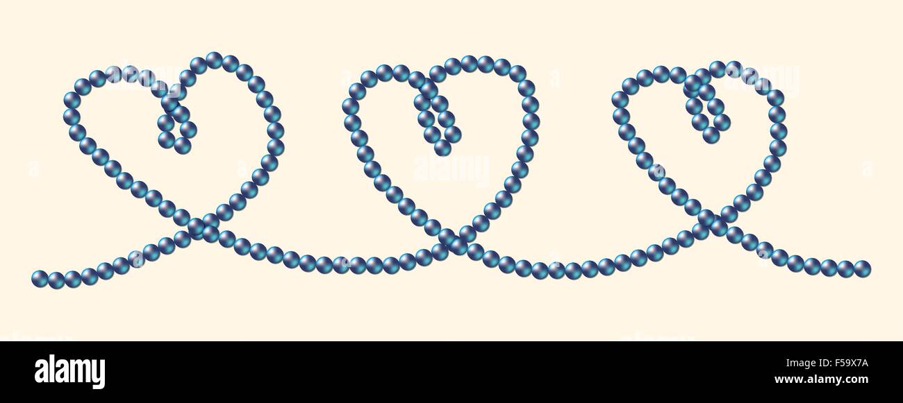 Pearl string coeur en format vectoriel. Illustration de Vecteur