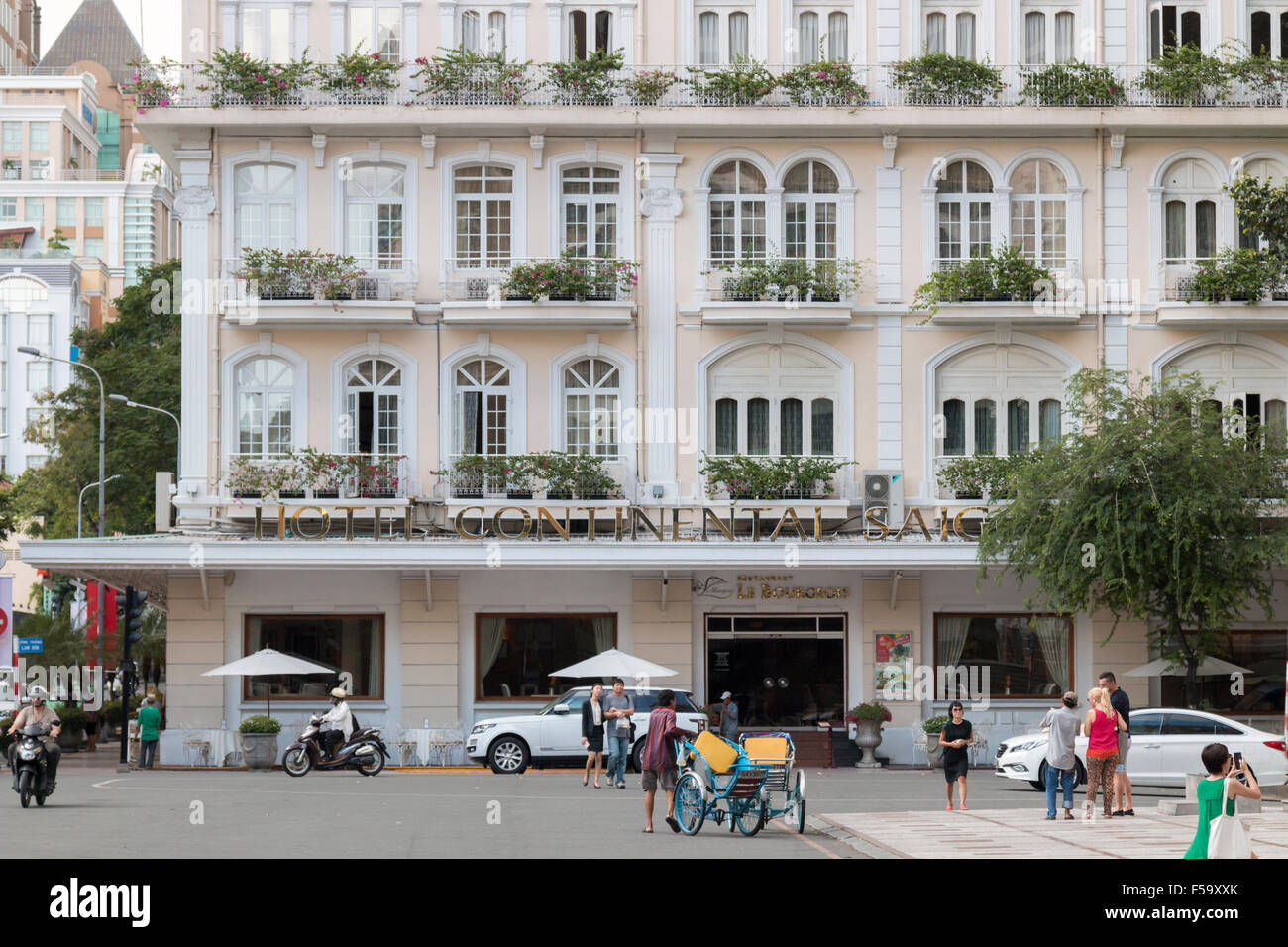 Hôtel de luxe, l'Hôtel Continental Saigon, à Ho Chi Minh city center,le sud du Vietnam, Asie Banque D'Images