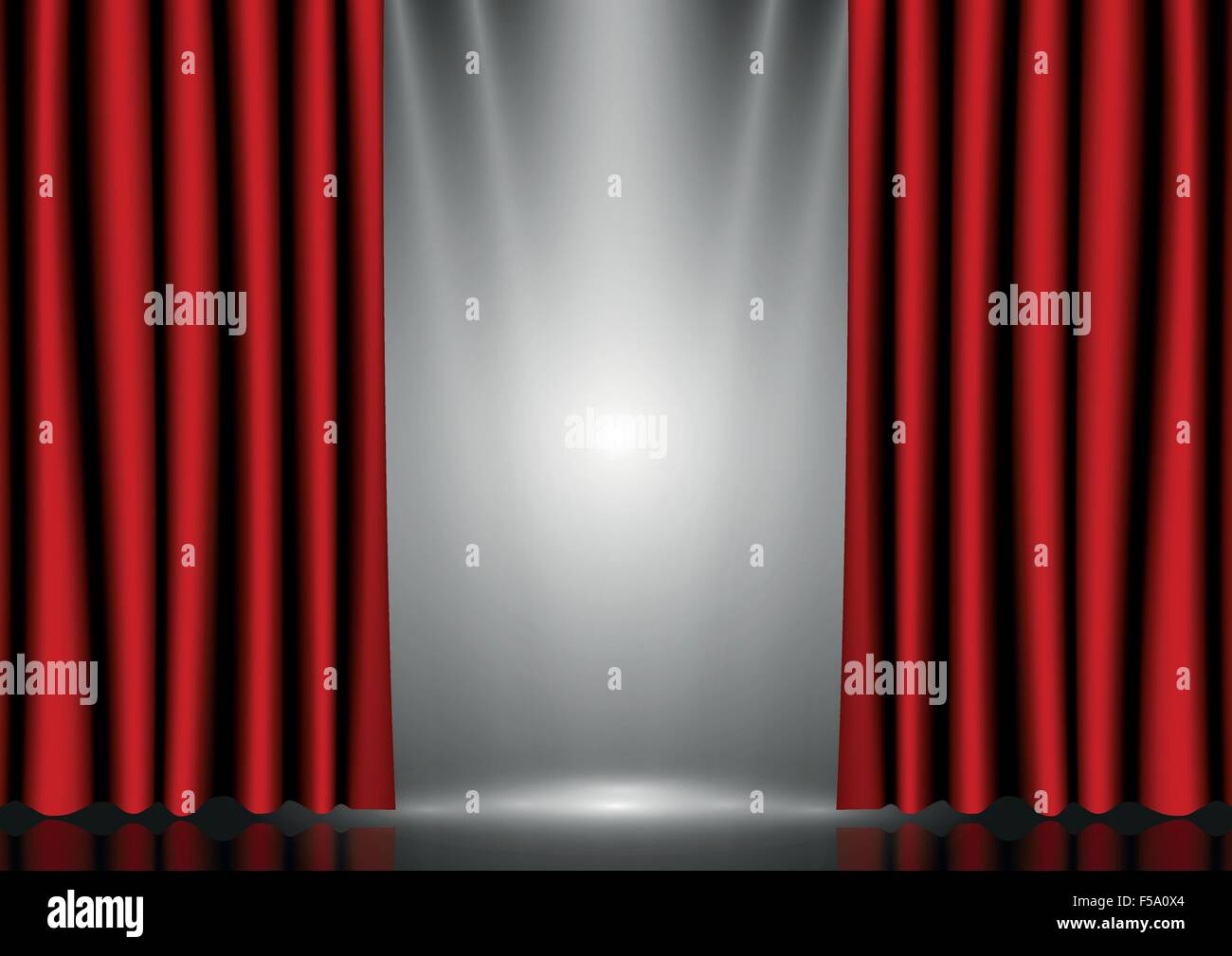 Des rideaux rouges sur scène, d'éclairage, vecteur EPS10 Illustration de Vecteur