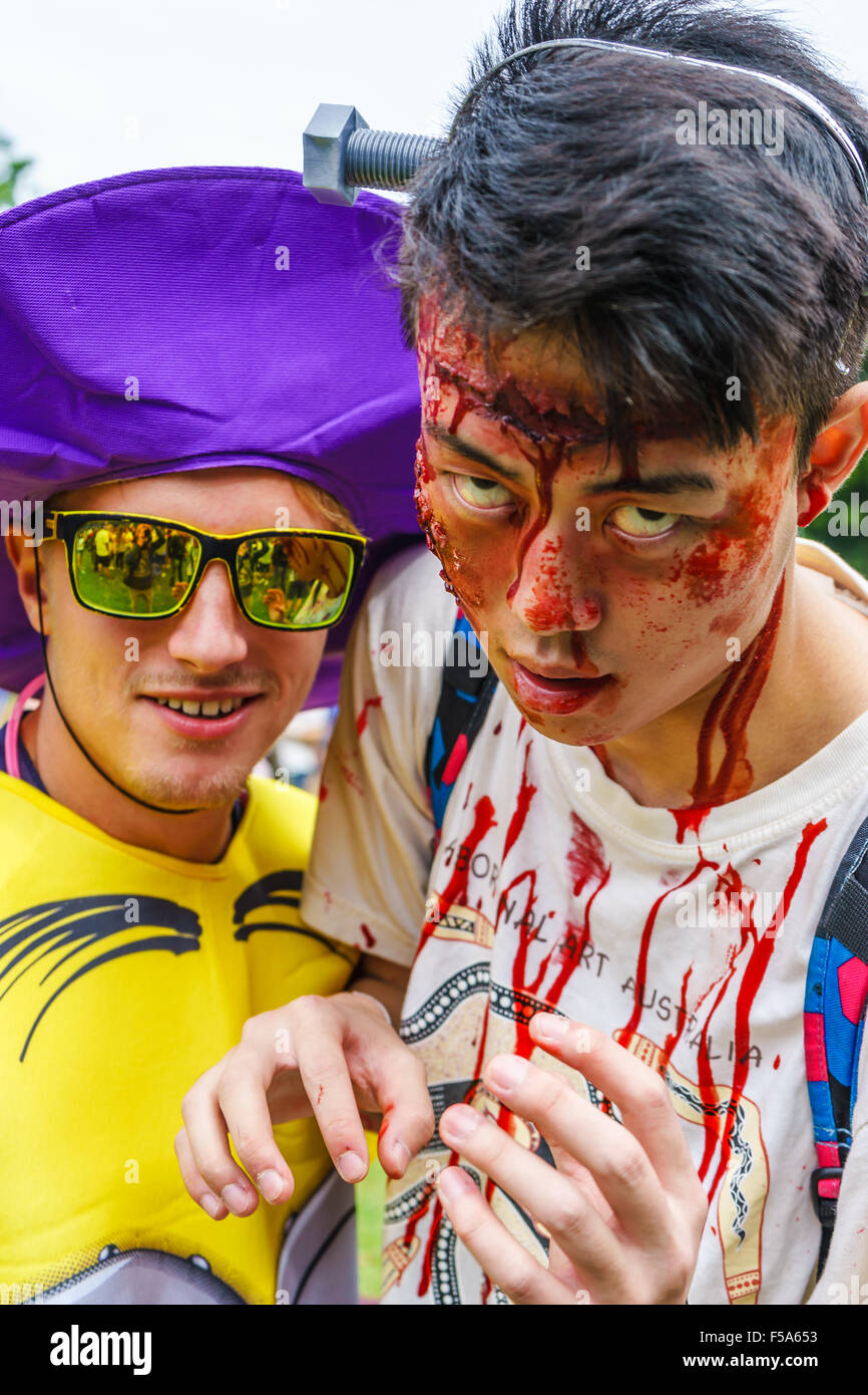 Sydney Zombie Walk sensibilise pour la fondation du cerveau. Halloween, 2015. Banque D'Images