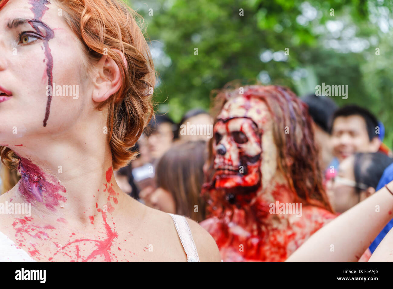 Sydney Zombie Walk sensibilise pour la fondation du cerveau. Halloween, 2015. Banque D'Images