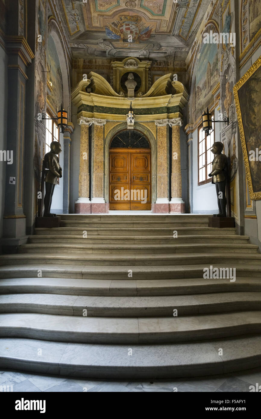 Une vue sur le palais du Grand Maître à La Valette Malte. Cette année est le 450 anniversaire du Grand Siège de Malte en 1565. Banque D'Images