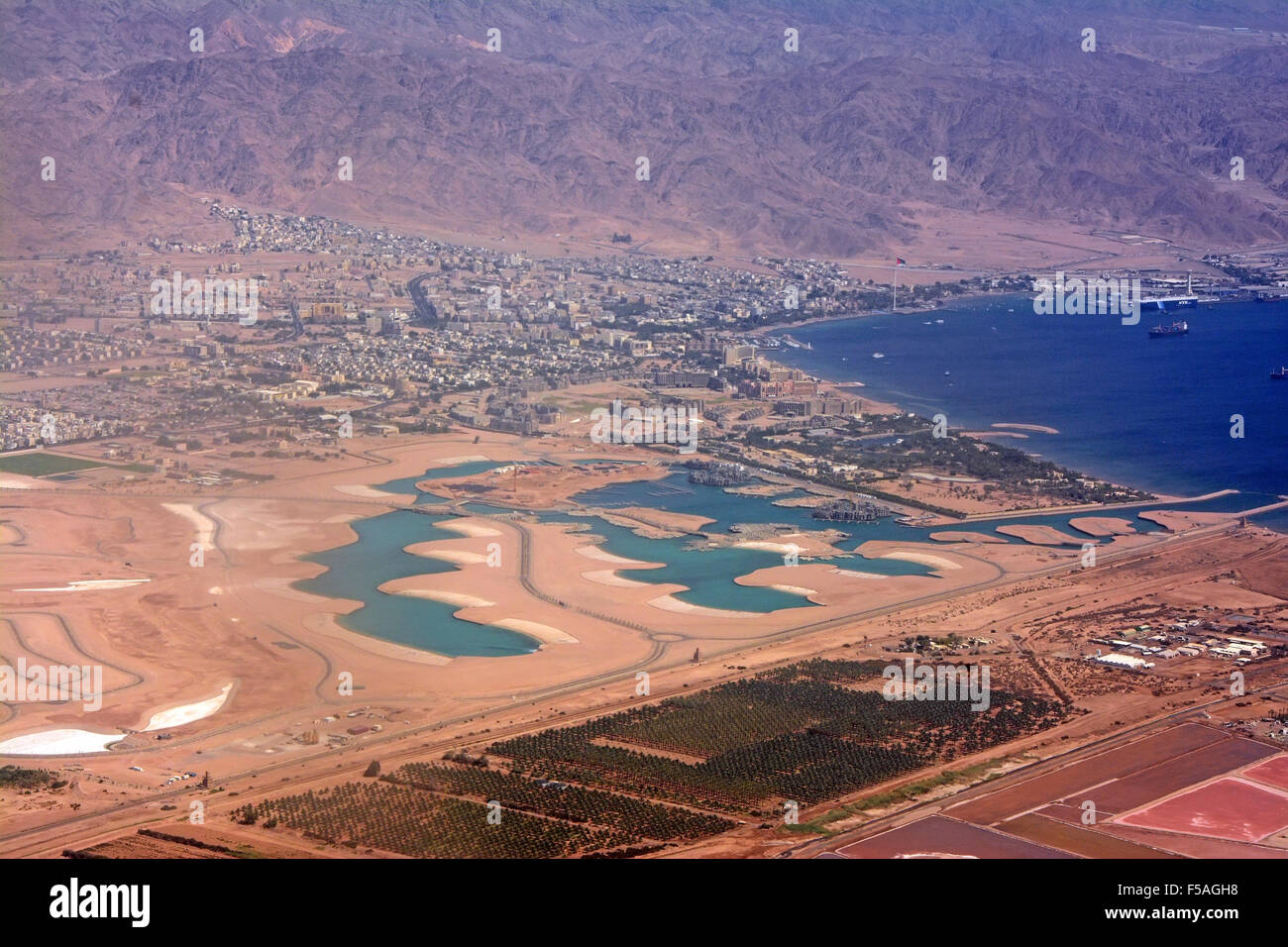 Aqaba, Jordanie, vue aérienne Banque D'Images