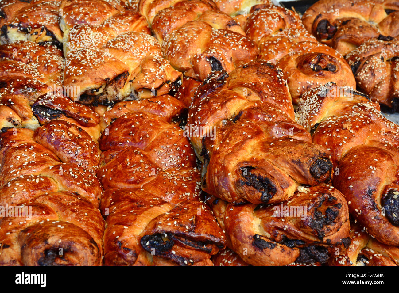 Les gâteaux au chocolat de Jérusalem, Israël Banque D'Images