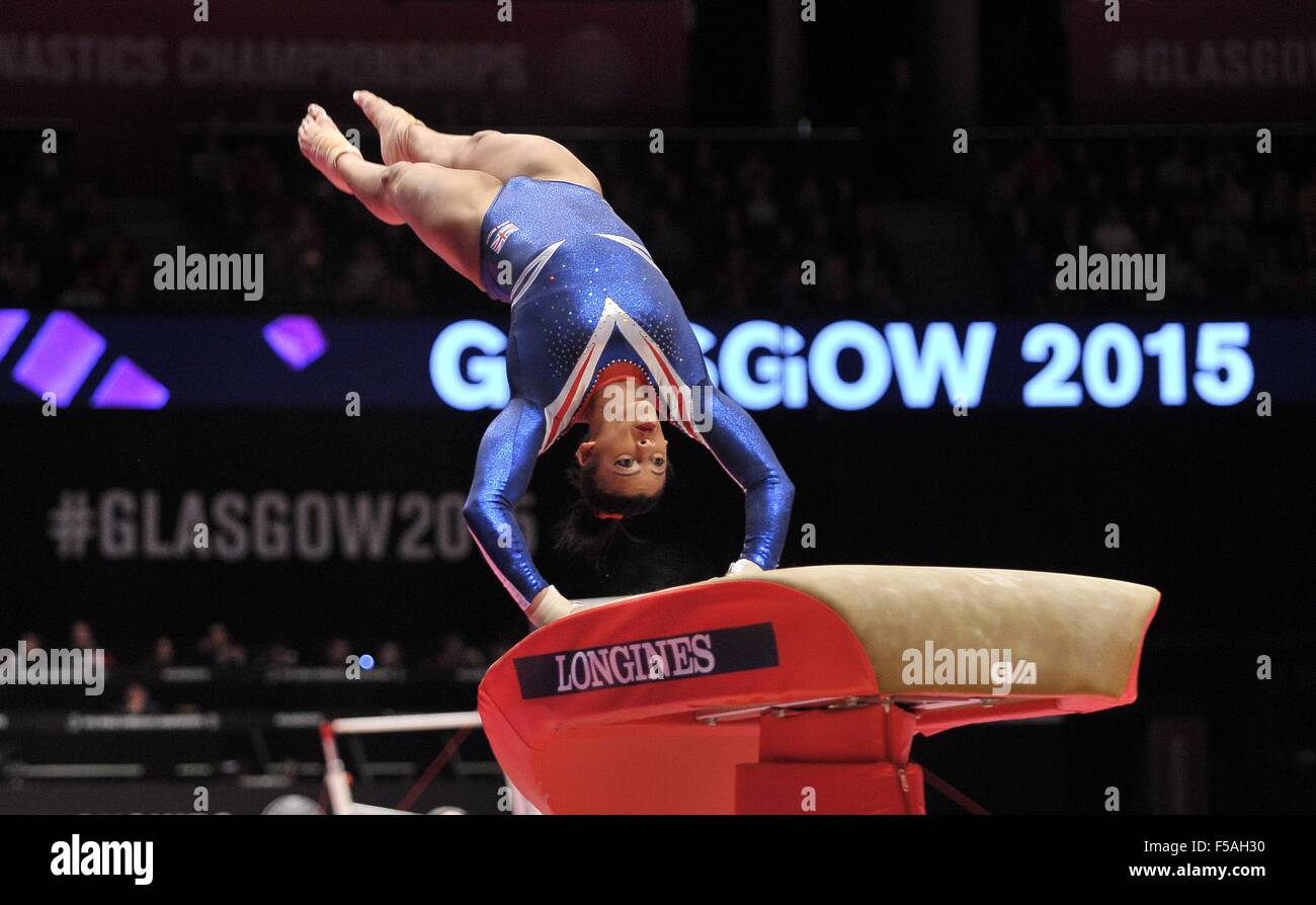 Glasgow, Ecosse, Royaume-Uni. 31 octobre, 2015. Elissa Downie (GBR) voûtement. Finale de l'appareil. FIG 2015 championnats du monde de gymnastique artistique. SSE Hydro. Glasgow. L'Écosse. UK. 31/10/2015. Credit : Sport en images/Alamy Live News Banque D'Images