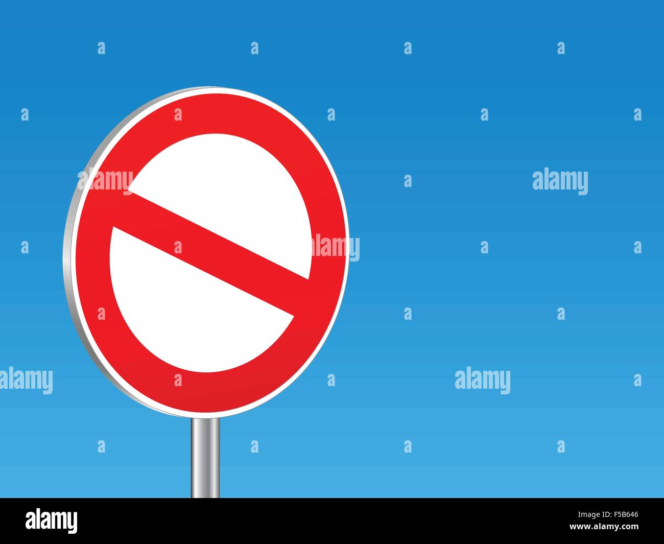 Signe 3d'interdiction sur un fond bleu. Vector illustration. Illustration de Vecteur