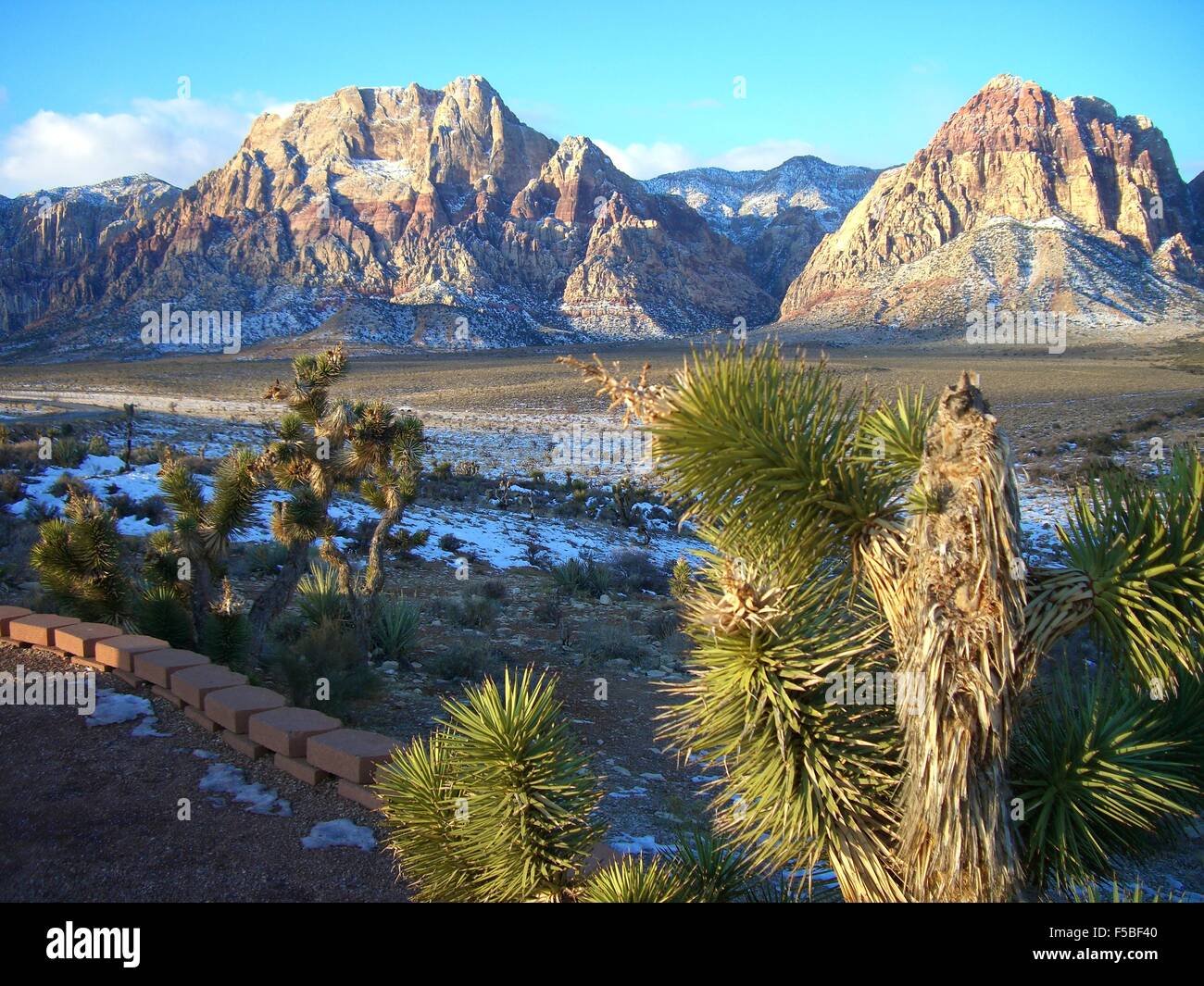 L'escarpement du rocher rouge au cours de l'hiver au Red Rock Canyon National Conservation Area près de Las Vegas, Nevada. Banque D'Images