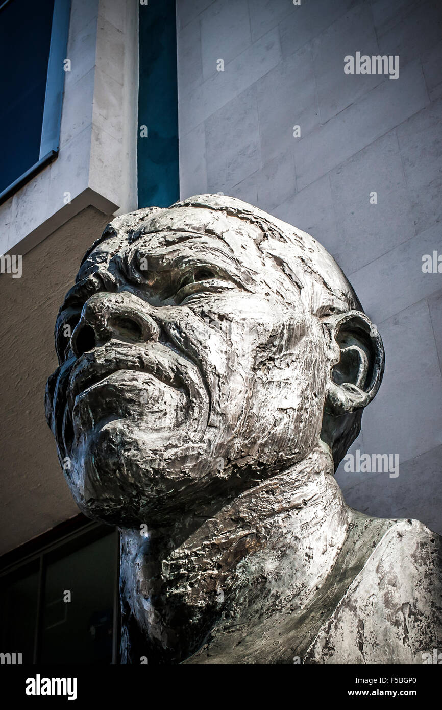 Nelson Mandela Sculpture, Londres, South Bank Banque D'Images