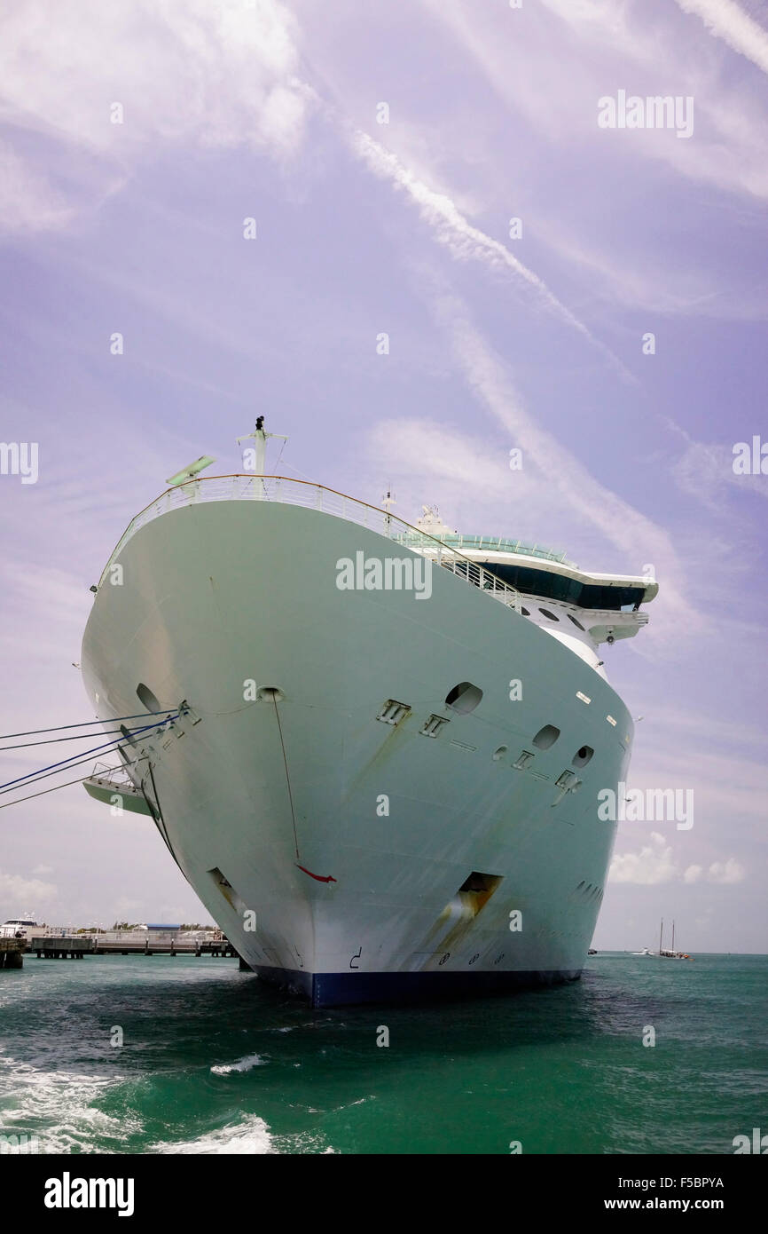 Proue de navire de croisière Key West Florida USA Voyages Banque D'Images Proue de navire de croisière Key West Florida USA Voyages Banque D'Images